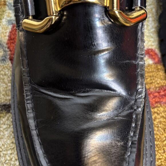 Steve Madden ZYLO Men’s Loafer Sz 12 Black  Lug Sole Gold Accent - Picture 6 of 6